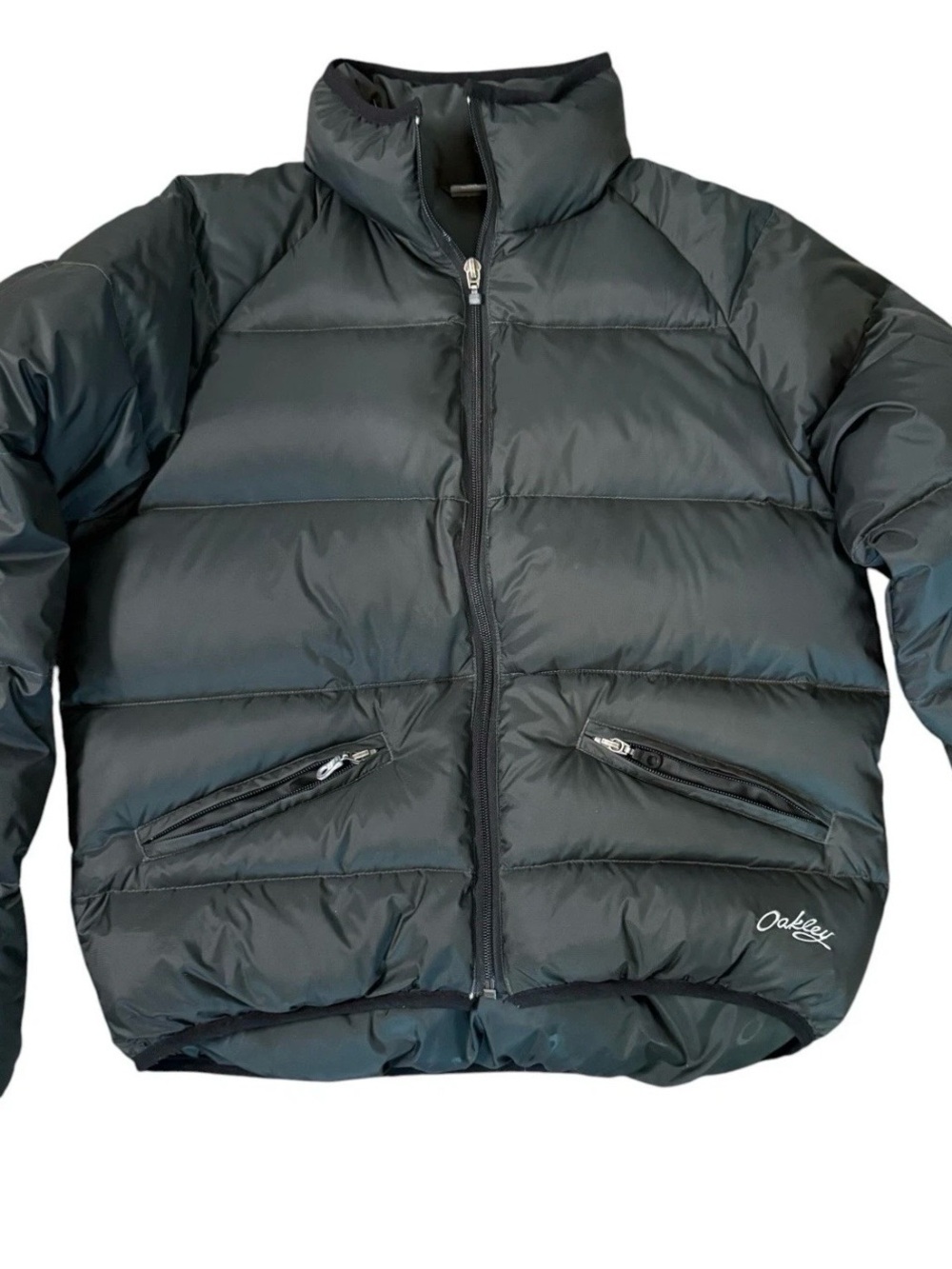 Oakley Jacket Womens M Green Down Puffer Hooded Full Zip Ski Snowboard Winter